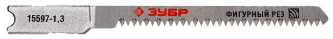 Полотна ЗУБР "ЭКСПЕРТ", U101AO, для эл/лобзика, Cr-V, по дереву, фигурный рез, US-хвостовик, шаг 1,3мм, 50мм, 3шт,  ( 15597-1.3 )