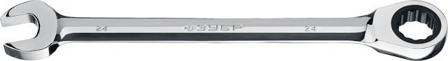 Комбинированный гаечный ключ трещоточный 24 мм, ЗУБР, ( 27074-24 )