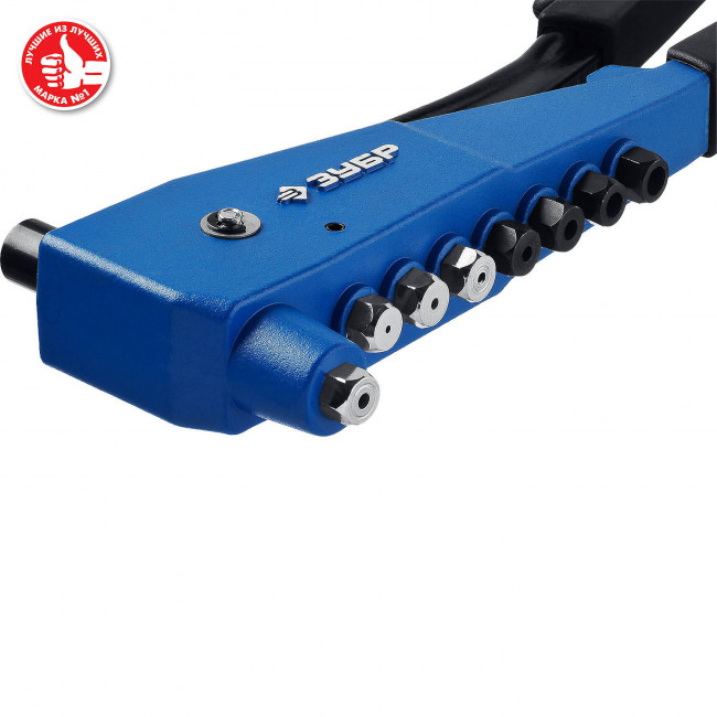 Заклепочник ЗУБР "К-М6" 31196, для резьбовых М3-М6, для вытяжных 2.4-4.8 мм - алюминий, сталь; 2.4-4.0 мм - нерж. сталь, Профессионал ( 31196_z01 )