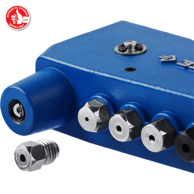 Заклепочник ЗУБР "К-М6" 31196, для резьбовых М3-М6, для вытяжных 2.4-4.8 мм - алюминий, сталь; 2.4-4.0 мм - нерж. сталь, Профессионал ( 31196_z01 )