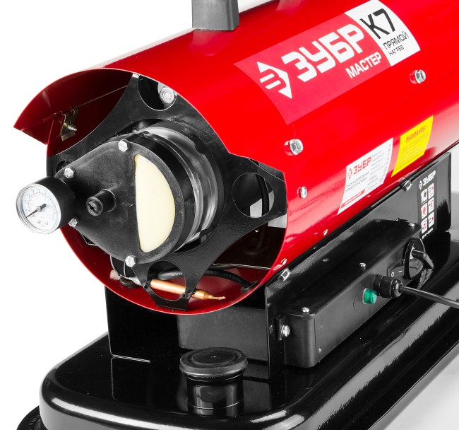 Пушка дизельная тепловая, ЗУБР ДПН-К9-52000-Д, 220 В, 52 кВт, 1800 м.куб/час, 55.5л, 3.6кг/ч, дисплей, продувка камеры, датчик уровня топлива,  ( ДПН-К9-52000-Д )