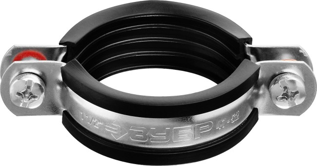 Хомут трубный с гайкой, 1 1/2", 8шт, оцинкованный, ЗУБР,  ( 37850-47-52 )