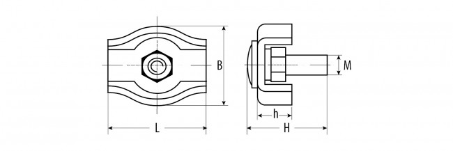 Зажим троса одинарный, 8мм, 25 шт, оцинкованный, ЗУБР,  ( 4-304435-08 )