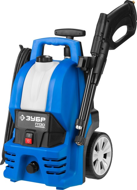 Мойка высокого давлен (минимойка) электр, ЗУБР Профессионал АВД-П130,макс.130Атм,350л/ч,1400Вт,колеса,телескоп. рук-ка,АКВА-СТОП,5м шланг,пист-т 375,  ( АВД-П130 )
