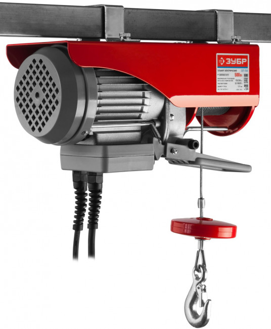 Тельфер, ЗУБР ЗЭТ-250, 250/125 кг, 500 Вт,  ( ЗЭТ-250 )