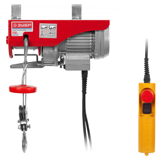 Тельфер, ЗУБР ЗЭТ-250, 250/125 кг, 500 Вт,  ( ЗЭТ-250 )