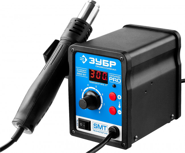 Паяльная станция термовоздушная ЗУБР "ПРОФЕССИОНАЛ", цифровая, 100-500°C, шаг 1°C, 120л/мин, 650Вт, 3 насадки, ( 55350 ) Паяльная станция термовоздушная ЗУБР "ПРОФЕССИОНАЛ", цифровая, 100-500°C, шаг 1°C, 120л/мин, 650Вт, 3 насадки, ( 55350 )