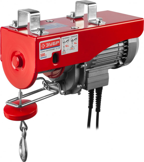 Тельфер, ЗУБР ЗЭТ-500, 500/250 кг, 900 Вт,  ( ЗЭТ-500 )