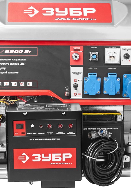 Бензиновый генератор с автозапуском, 6200 Вт, ЗУБР, ( ЗЭСБ-6200-ЭА ) Бензиновый генератор с автозапуском, 6200 Вт, ЗУБР, ( ЗЭСБ-6200-ЭА )