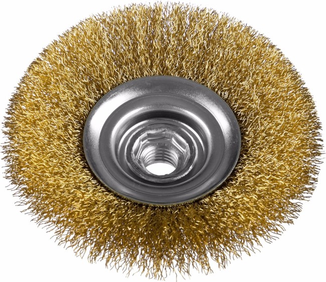 ЗУБР "ПРОФЕССИОНАЛ". Щетка коническая для УШМ, витая латунированная стальная проволока 0,3мм, 125ммхМ14, ( 35267-125_z02 ) ЗУБР "ПРОФЕССИОНАЛ". Щетка коническая для УШМ, витая латунированная стальная проволока 0,3мм, 125ммхМ14, ( 35267-125_z02 )