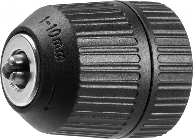 Патрон быстрозажимной ЗУБР "МАСТЕР" для дрели, 10 мм, посадочная резьба 3/8", под сверло Д 0,8-10 мм,  ( 2907-10-3/8_z02 )