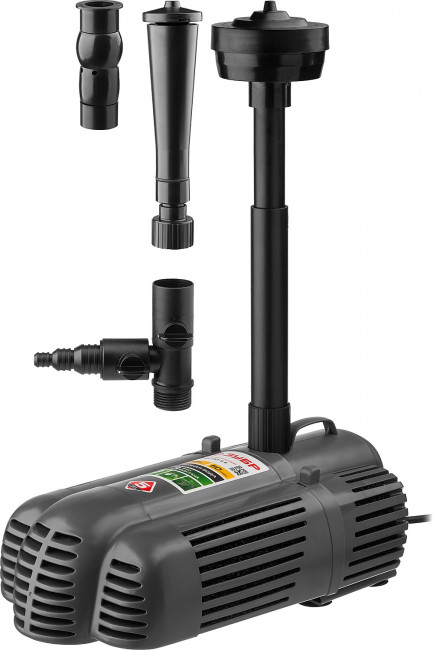 Насос фонтанный, ЗУБР ЗНФГ-50-3.4, для грязной воды, напор 3,4 м, насадки: колокольчик, гейзер, каскад, 85 Вт, 50 л/мин, ЗУБР,  ( ЗНФГ-50-3.4 )