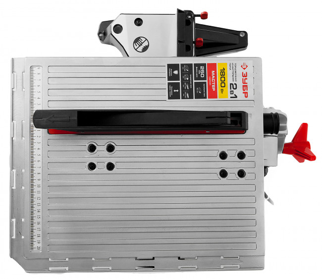 Пила торцовочная комбинированная, ЗУБР ЗПТК-255-1800, d= 250 x 30 мм, 1800Вт, 4500 об/мин, 90°- 75/130 мм, 45°- 35/90 мм,  ( ЗПТК-255-1800 )