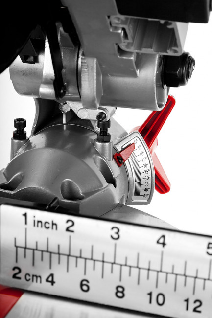 Пила торцовочная комбинированная, ЗУБР ЗПТК-255-1800, d= 250 x 30 мм, 1800Вт, 4500 об/мин, 90°- 75/130 мм, 45°- 35/90 мм,  ( ЗПТК-255-1800 )
