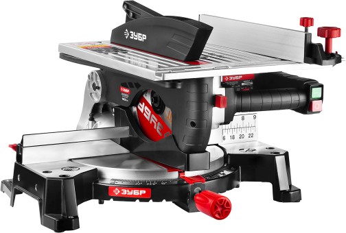 Пила торцовочная комбинированная, ЗУБР ЗПТК-255-1800, d= 250 x 30 мм, 1800Вт, 4500 об/мин, 90°- 75/130 мм, 45°- 35/90 мм,  ( ЗПТК-255-1800 )