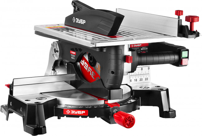 Пила торцовочная комбинированная, ЗУБР ЗПТК-255-1800, d= 250 x 30 мм, 1800Вт, 4500 об/мин, 90°- 75/130 мм, 45°- 35/90 мм,  ( ЗПТК-255-1800 )