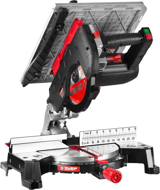 Пила торцовочная комбинированная, ЗУБР ЗПТК-255-1800, d= 250 x 30 мм, 1800Вт, 4500 об/мин, 90°- 75/130 мм, 45°- 35/90 мм,  ( ЗПТК-255-1800 )