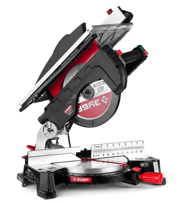 Пила торцовочная комбинированная, ЗУБР ЗПТК-255-1800, d= 250 x 30 мм, 1800Вт, 4500 об/мин, 90°- 75/130 мм, 45°- 35/90 мм,  ( ЗПТК-255-1800 )