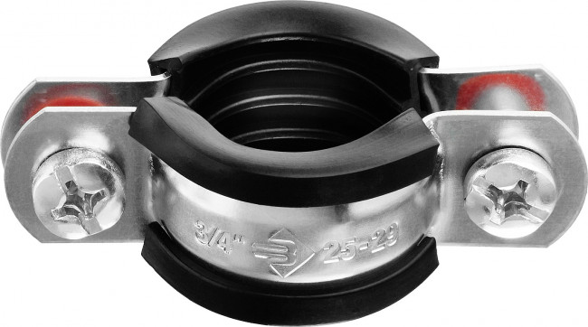 Хомут трубный с гайкой, 3/4", 9шт, оцинкованный, ЗУБР,  ( 37850-25-29 )