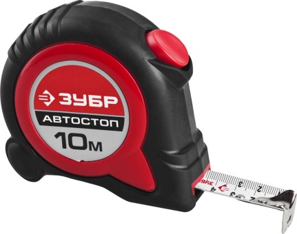 ЗУБР АВТОСТОП 10м / 25мм рулетка с автостопом и ударостойким обрезиненным корпусом, ( 34052-10-25 ) ЗУБР АВТОСТОП 10м / 25мм рулетка с автостопом и ударостойким обрезиненным корпусом, ( 34052-10-25 )