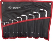 Набор ЗУБР "МАСТЕР": Ключи торцовые, двухсторонние L-образные, проходные, 10-24мм ,  ( 27185-H9 ) Набор ЗУБР "МАСТЕР": Ключи торцовые, двухсторонние L-образные, проходные, 10-24мм ,  ( 27185-H9 )