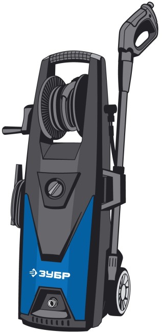 Мойка высокого давления (минимойка) электр, ЗУБР Профессионал АВД-П195, макс. 195Атм,390л/ч,2500Вт,колеса,бесщет двиг,АВТО-СТОП,барабан,пистолет 375,  ( АВД-П195 )