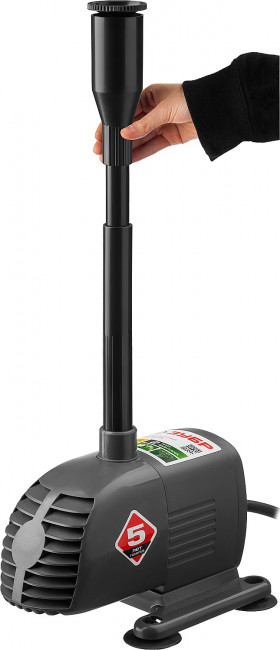 Насос фонтанный, ЗУБР ЗНФЧ-20-1.6, для чистой воды, напор 1,6 м, насадки: колокольчик, каскад, 28 Вт, 20 л/мин,  ( ЗНФЧ-20-1.6 )