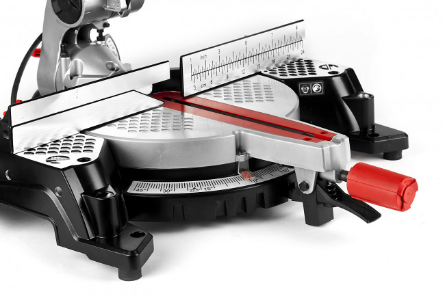 Пила торцовочная комбинированная, ЗУБР ЗПТК-305-1900, d= 305 x 30 мм, 1900Вт, 4200 об/мин, 90°- 85/180 мм, 45°- 55/125 мм,  ( ЗПТК-305-1900 )