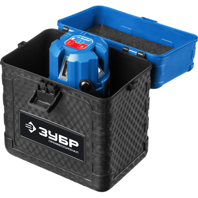 ЗУБР КРЕСТ 55 нивелир лазерный линейный, 4 верт, 3 гориз. линии, кейс,  20м,  точн. 0,3 мм/м, ( 34904 )