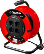 Удлинитель на катушке ПВС 307, 30 м, 2500 Вт, 4 гнезда, ПВС 3х0,75 кв мм, ЗУБР,  ( 55083-30 )
