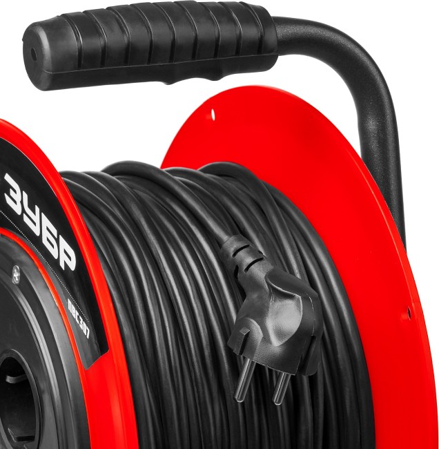 Удлинитель на катушке ПВС 307, 30 м, 2500 Вт, 4 гнезда, ПВС 3х0,75 кв мм, ЗУБР,  ( 55083-30 )