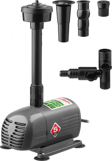 Насос фонтанный, ЗУБР ЗНФЧ-25-2.0, для чистой воды, напор 2,0 м, насадки: колокольчик, гейзер, каскад, 38 Вт, 25 л/мин,  ( ЗНФЧ-25-2.0 )