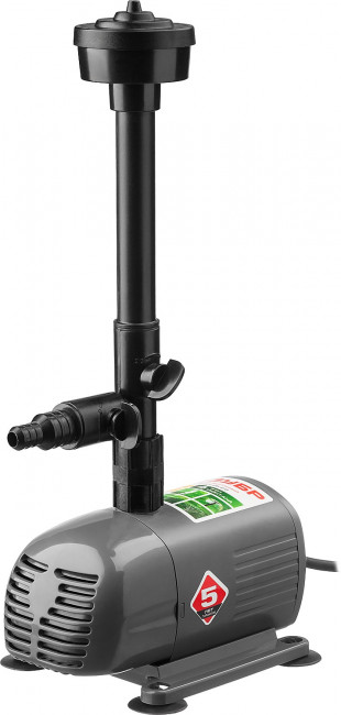 Насос фонтанный, ЗУБР ЗНФЧ-25-2.0, для чистой воды, напор 2,0 м, насадки: колокольчик, гейзер, каскад, 38 Вт, 25 л/мин,  ( ЗНФЧ-25-2.0 )
