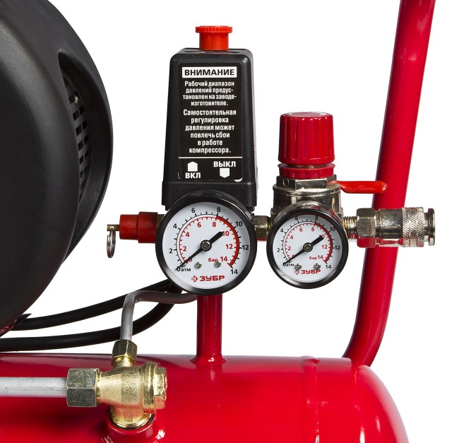 Компрессор воздушный с набором аксессуаров, 220 л/мин, 24 л, 1500 Вт, ЗУБР,  ( ЗКПМ-220-24-1.5-H5 )