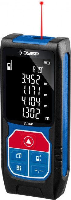 Дальномер лазерный "ДЛ-50", точность 2 мм, дальность 50м, класс защиты IP54, ЗУБР Профессионал, ( 34925 )