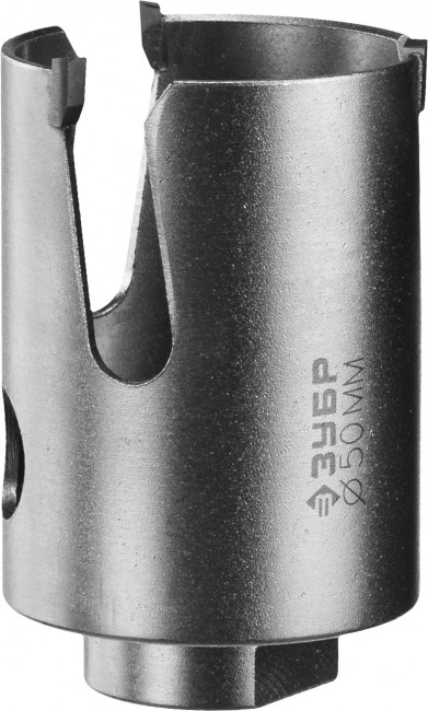 Коронка ЗУБР "ПРОФИ" "ПРОУНИВЕРСАЛ", твердосплав резцы, бетон, кирпич, керам, цв мет, гипсокарт, пласт, дерево, d=50мм ,  ( 29514-50 )