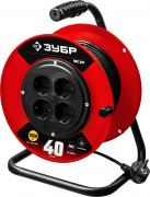 Удлинитель на катушке ПВС 307, 40 м, 2500 Вт, 4 гнезда, ПВС 3х0,75 кв мм, ЗУБР,  ( 55083-40 )