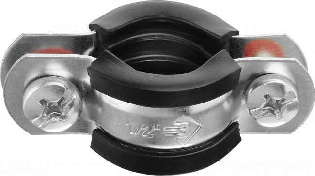 Хомут трубный с гайкой, 1/2", 10шт, оцинкованный, ЗУБР,  ( 37850-20-24 )