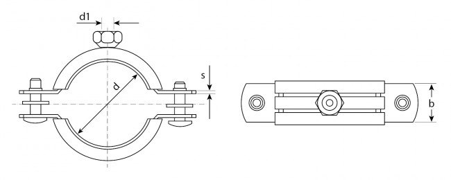 Хомут трубный с гайкой, 1/2", 10шт, оцинкованный, ЗУБР,  ( 37850-20-24 )