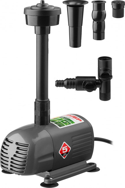 Насос фонтанный, ЗУБР ЗНФЧ-33-2.5, для чистой воды, напор 2,5 м, насадки: колокольчик, гейзер, каскад, 50 Вт, 33 л/мин,  ( ЗНФЧ-33-2.5 )
