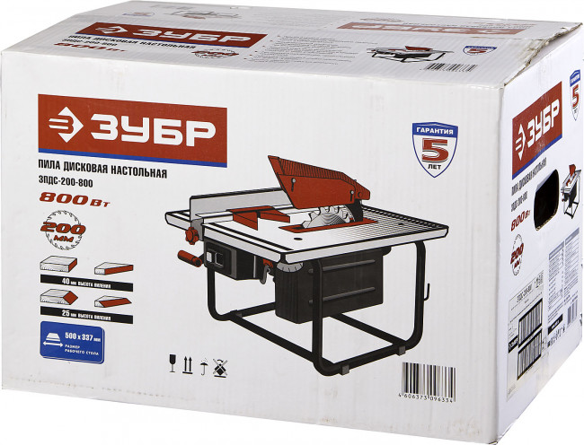 Пила настольная, ЗУБР, 2950 об/мин, 200х30 мм, 800 Вт,  ( ЗПДС-200-800 )