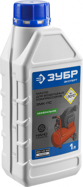 Масло ЗУБР, для воздушных компрессоров, минеральное, класс ISO VG 68, 1л,  ( ЗМК-ПС )