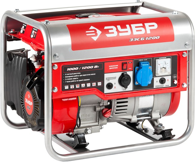 Бензиновый генератор, 1200 Вт, ЗУБР,  ( ЗЭСБ-1200 )