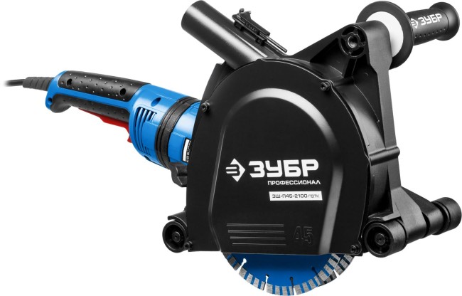 Штроборез (бороздодел), ЗУБР, макс. глуб. 45 мм, 180 мм, подключ. пылесоса, плавный пуск, защита от перегрузки, 2100 Вт,  ( ЗШ-П45-2100 ПВТК )