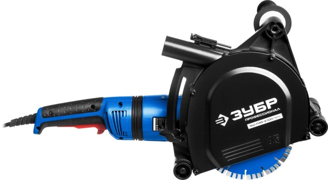 Штроборез (бороздодел), ЗУБР, макс. глуб. 45 мм, 180 мм, подключ. пылесоса, плавный пуск, защита от перегрузки, 2100 Вт,  ( ЗШ-П45-2100 ПВТК )