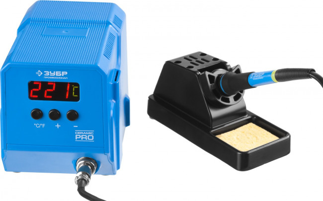 Паяльная станция ЗУБР "ПРОФЕССИОНАЛ" низкотемпературная цифровая с ЖК дисплеем, керамический нагреватель, диапазон 50-480°C, 60Вт, ( 55336 ) Паяльная станция ЗУБР "ПРОФЕССИОНАЛ" низкотемпературная цифровая с ЖК дисплеем, керамический нагреватель, диапазон 50-480°C, 60Вт, ( 55336 )