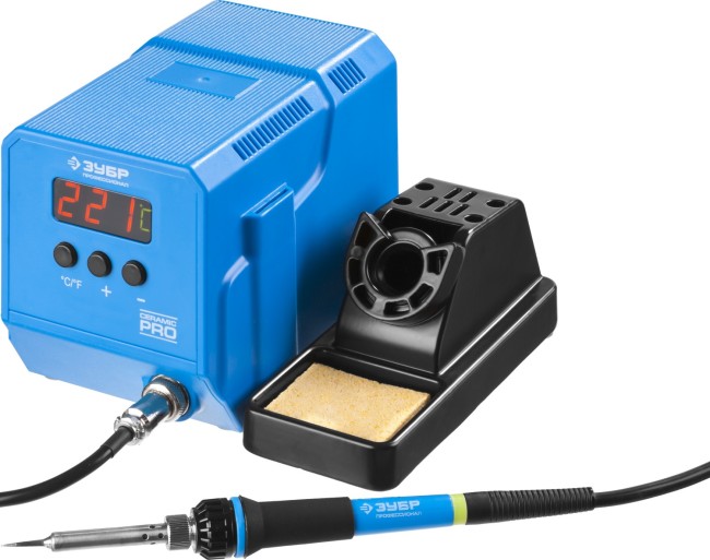 Паяльная станция ЗУБР "ПРОФЕССИОНАЛ" низкотемпературная цифровая с ЖК дисплеем, керамический нагреватель, диапазон 50-480°C, 60Вт, ( 55336 ) Паяльная станция ЗУБР "ПРОФЕССИОНАЛ" низкотемпературная цифровая с ЖК дисплеем, керамический нагреватель, диапазон 50-480°C, 60Вт, ( 55336 )