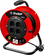 Удлинитель на катушке ПВС 307, 50 м, 2500 Вт, 4 гнезда, ПВС 3х0,75 кв мм, ЗУБР,  ( 55083-50 )