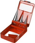 Набор ЗУБР "МАСТЕР": Ступенчатые сверла по сталям и цвет.мет., быстрорежущая сталь, d=4-12мм,5 ступ. d=4-20 мм 9 ступ., d=4-30мм 14ступ.,  ( 29665-4-30-H3 )