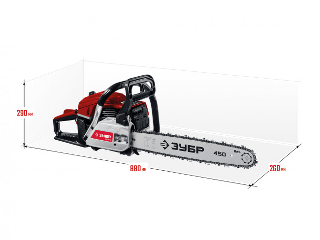 ЗУБР ПБЦ-М52-45 бензопила, 52 см3, шина 45 см ( ПБЦ-М52-45 )